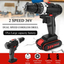 36V Multifunctional Electric Impact Cordless Drill High-power Lithium Battery Wireless Rechargeable Hand Drills Home DIY Electric Power Tools