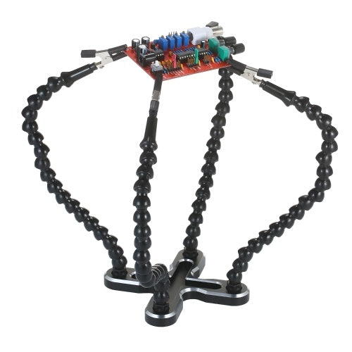 Soldering Station Welding Repair Third Hand Multifunctional Welding Tool PCB Holder Flexible 4 Arm Alloy Stand