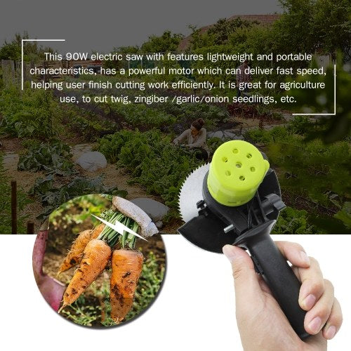 24V 90W High Power Electric Saw Household Mini Saw with 4-inch Circular Saw Blade Cutting Tool for Zingiber Garlic Onion Seedlings Twigs Cutting