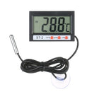 LCD Digital Aquarium Thermometer Terrarium Thermometer Fish Tank Temperature Gauge Temperature Monitor with Probe Button Cell Tape Suction Cup for Refrigerator Freezer Reptile Lab Room Car Camper