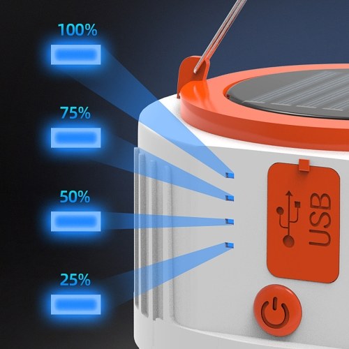 فانوس محمول USB الطاقة الشمسية ضوء المحمول مع 24 قطعة حبات مصباح للتخييم في الهواء الطلق استخدام انقطاع عرضي