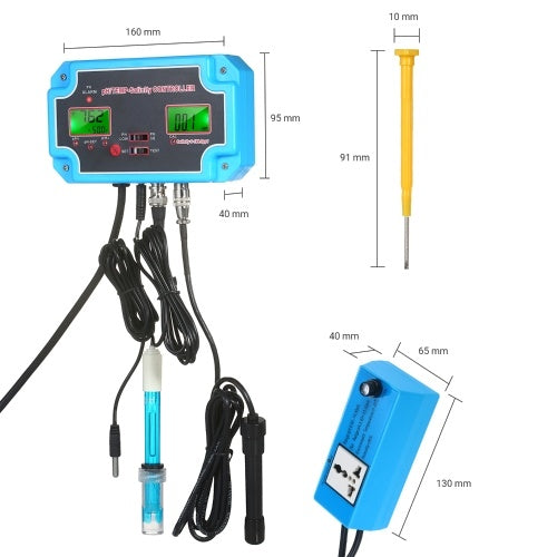 230 فولت 3 في 1 درجة الحموضة/الملوحة/درجة الحرارة كاشف جودة المياه درجة الحموضة/درجة الحرارة-وحدة تحكم الملوحة 14.00 درجة الحموضة قيمة 0-199.9ppt اختبار جودة المياه الملوحة لمراقبة خزان حوض السمك المائية
