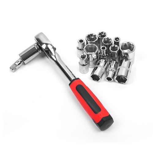 53pcs Multifunctional Professional Steel Socket Wrench Tool Set Car Repairing Toolbox Automobile and Motorcycle Sleeve Socket Spanner Tools Kit