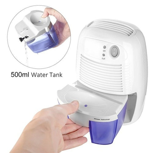 Mini Quiet Dehumidifier for 100 sq. ft with 250ml/D Dehumidification Capacity and 500ml Water Tank Electric Plug-in Peltier Dehumidifier