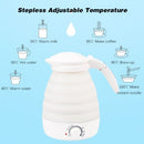 Portable Travel Electric Kettle with Temperature Control Collapsible Water Boiler and Warmer with 0.8 Litre