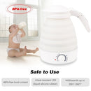 Portable Travel Electric Kettle with Temperature Control Collapsible Water Boiler and Warmer with 0.8 Litre