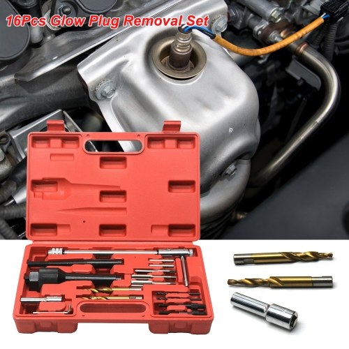 16Pcs Glow Plug Removal Set 8mm 10mm Damaged Extractor Tool Kit