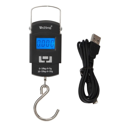 WeiHeng WH-A25 Rechargeable Portable Electronic Scale LCD Display Luggage Scale 55kg