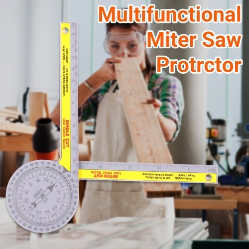 Miter Saw Protractor Angle Measuring Transfer Rule Angle Gauge for Carpenters ABS Metric Ruler on Renovation Work Home Improvement and More Building Trades