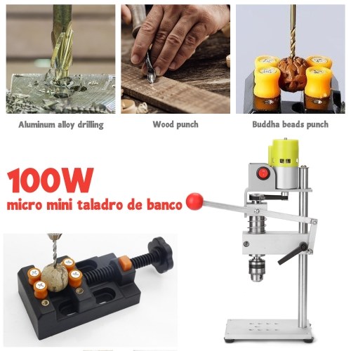 100W Micro Mini Bench Drill Drilling Machine Milling Machine Household Multifunctional Electric Drill DIY Precise Hole Puncher