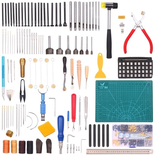 273 Pieces Leather Working Tools and Supplies with a Storage Case Basic Leather craft Accessories