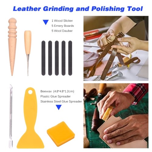 273 Pieces Leather Working Tools and Supplies with a Storage Case Basic Leather craft Accessories