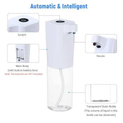 300mL Automatic Infrared Soap Dispenser Intelligent Foam Soap Dispensing Device Non-contact Foaming Soap Dispenser Touchless Soap Container with IR Sensor Household Hand Washing Machine Soap Liquid Machine Suitable For Home School Hotel Bathroom