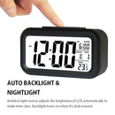 Smart Digital Alarm Clock with Date and Temperature Snooze Button on Top Battery Operated Rectangle Desk Clock with Night Light for Bedroom Kids Children Girls Boys