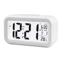 Smart Digital Alarm Clock with Date and Temperature Snooze Button on Top Battery Operated Rectangle Desk Clock with Night Light for Bedroom Kids Children Girls Boys