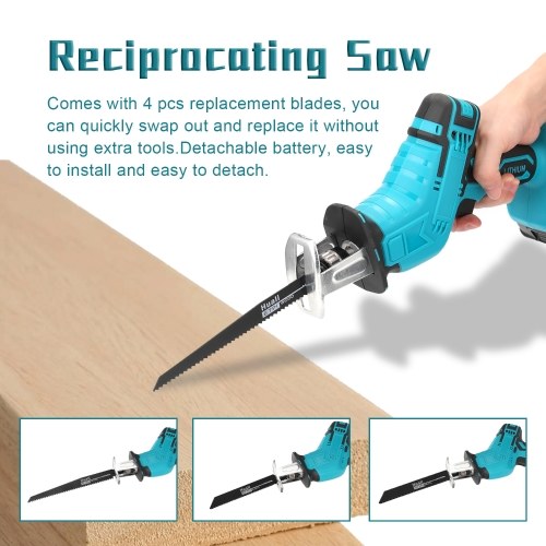 Portable Multifunctional Reciprocating Saws Outdoor Saber Saw Electric Power Tools for Cutting Wood Iron Sheet Plastics with Lithium Battery