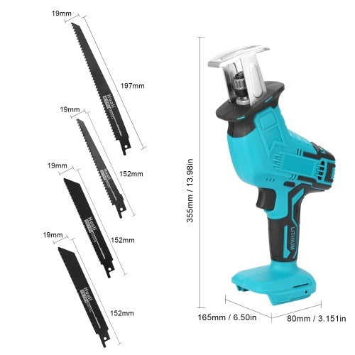 Portable Multifunctional Reciprocating Saws Outdoor Saber Saw Electric Power Tools for Cutting Wood Iron Sheet Plastics with Lithium Battery 2 Optional