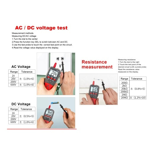 PTM16A Pen-type Automatic-Range Digital Multimeter Portable Data Retention Multimeter with Backlight