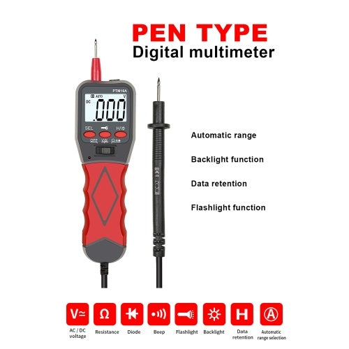 PTM16A Pen-type Automatic-Range Digital Multimeter Portable Data Retention Multimeter with Backlight