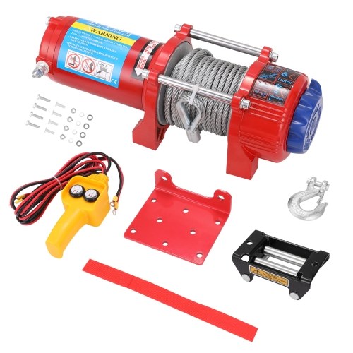 Car Recovery Electric ATV Trailer Truck Winch with 4500lb Rated Line Pull 10m Stainless Steel Cable