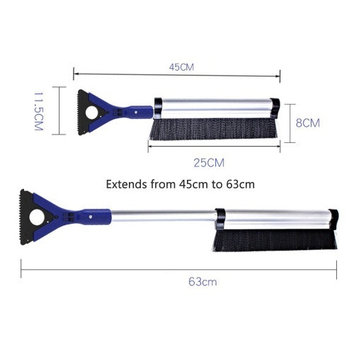 فرشاة ثلج قابلة للتمديد مع مكشطة ثلج، فرشاة ثلج للزجاج الأمامي للسيارات، أداة إزالة الخدوش لسيارة الدفع الرباعي