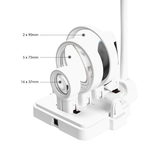 3 Lens Desktop Multi-functional 2.5X 5X 16X Welding LED Magnifier Table Lamp Loupe Soldering Repairing Magnifying Tool with 6 LED Light