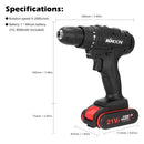 21VF Household Multifuctional Electric Drill Mini Screwdriver Rotation Ways Speeds Torques Adjustable with Two Batteries