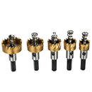 5PCS High Speed Steel Hole Saw Cutter Tool Saw Tooth HSS 6542 Titanium Coated Drill Bits Set 16/18.5/20/25/30mm Power Drilling Tools