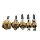 5PCS High Speed Steel Hole Saw Cutter Tool Saw Tooth HSS 6542 Titanium Coated Drill Bits Set 16/18.5/20/25/30mm Power Drilling Tools