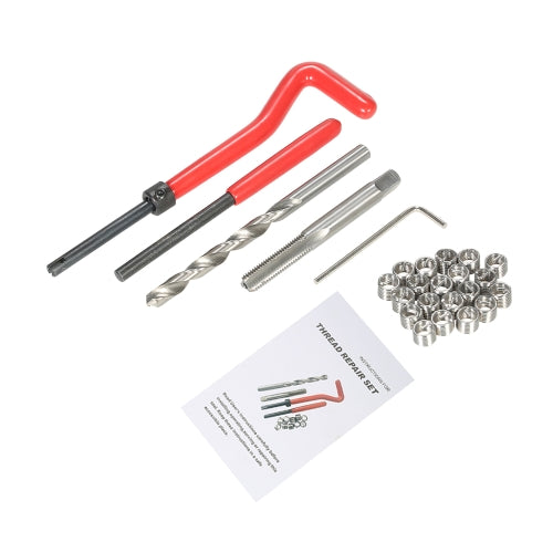 25pcs/set M6 Thread Repair Tool Set Damaged Helicoil-Type Thread Master Repair Kit for Automotive Repairs