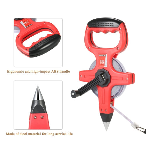 Professional Open Reel Long Tape Measure Retractable Tapeline Measuring Tool