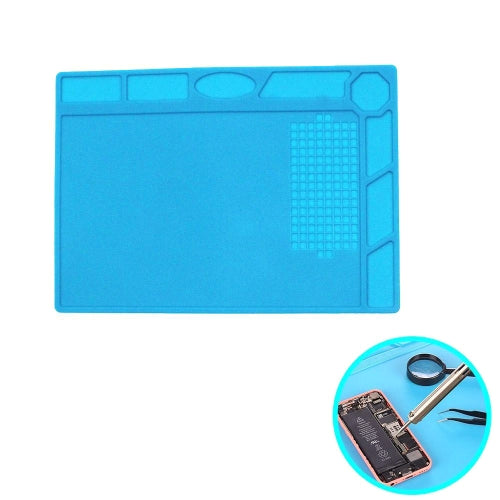 Heat Insulation Silicone Mat Repair Kit Soldering Materials Electronics Foldable Mat Welding Blanket Maintenance Platform Mats for Soldering Iron Station with Screw Location