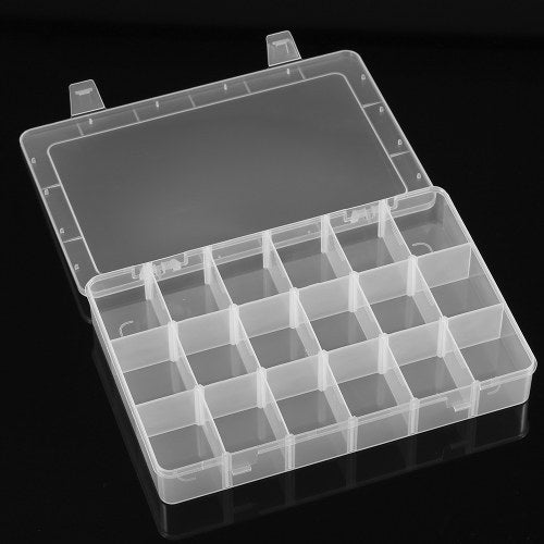 Adjustable Dividers Transparent Plastic 18 Compartment Slot Storage Box Organizer Jewelry Tools Electronic Components Container