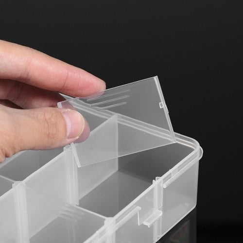 Adjustable Dividers Transparent Plastic 18 Compartment Slot Storage Box Organizer Jewelry Tools Electronic Components Container