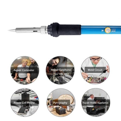 28PCS 60W Electric Adjustable Temperature Welding Soldering Iron Kit Carving Pyrography Tool Wood Embossing Burning Soldering Pen Set