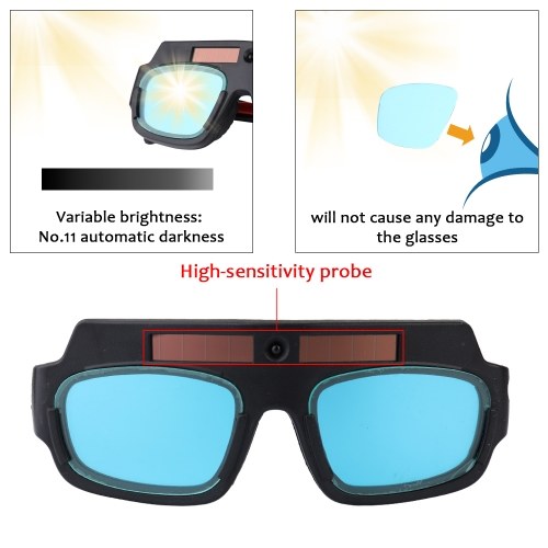 Solar Energy Auto Darkening Welding Safety Goggles