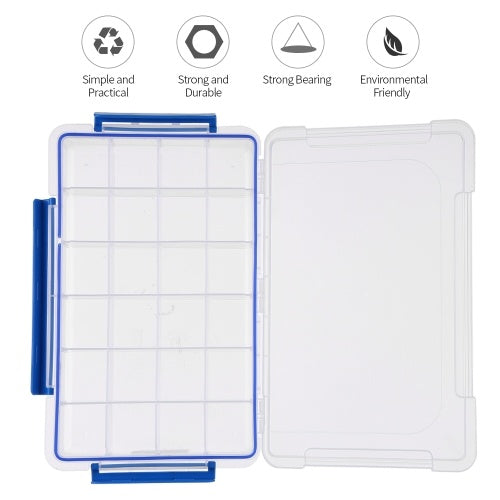 Transparent Plastic Storage Box Multiple Compartments Slot Hardware Box Organizer Jewelry Tools Electronic Components Container Fishing Tackle Box Fishing Accessories Storage Case with Adjustable Dividers 24 Grids