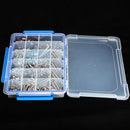 Transparent Plastic Storage Box Multiple Compartments Slot Hardware Box Organizer Jewelry Tools Electronic Components Container Fishing Tackle Box Fishing Accessories Storage Case with Adjustable Dividers 24 Grids