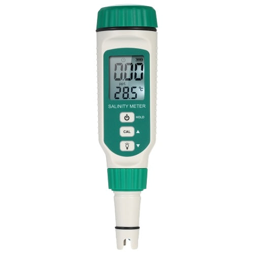 SMART SENSOR Portable Salinity Meter Handheld ATC Salinometer Halometer Salt Gauge Salty Brine Meter Seawater Salinity Refractometer Food Salinity Tester Meter with 0.00ppt-9.99ppt 10.0ppt-50ppt Measuring Range for Salt Water Pool Food Salt Aquarium Teste