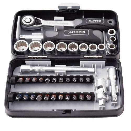 38pcs Mini Ratchet Wrench Set 1/4" Socket Screw Bits Kit Bike Maintenance Repair Hand Tool