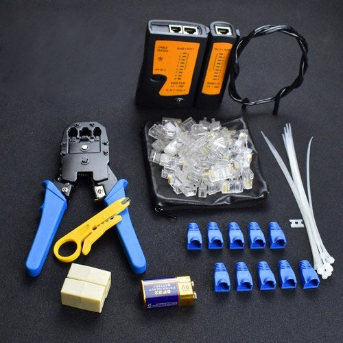 Portable Ethernet Network Hardware Tool Network LAN Cable Crimper Pliers Tools Kit Network Repair Tool Set Dual-use Network Cables Tester