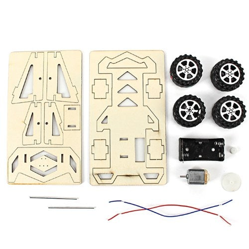 Wood Racing Car DIY Kit Kids Toy DIY Kit Electric Wooden Racing Car for Children Science and Technology Inventions Assembled Experiment DIY Model Building Kits