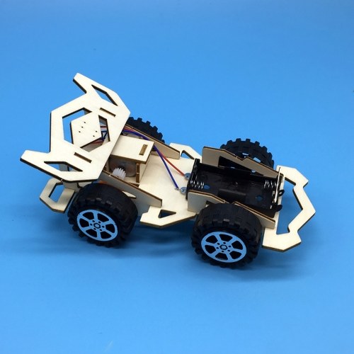 Wood Racing Car DIY Kit Kids Toy DIY Kit Electric Wooden Racing Car for Children Science and Technology Inventions Assembled Experiment DIY Model Building Kits