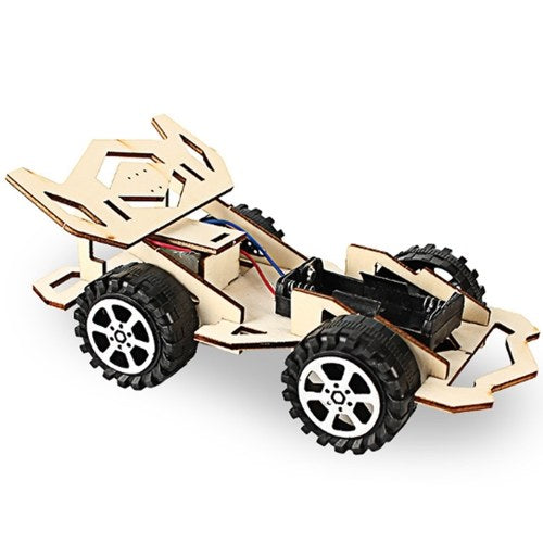 Wood Racing Car DIY Kit Kids Toy DIY Kit Electric Wooden Racing Car for Children Science and Technology Inventions Assembled Experiment DIY Model Building Kits