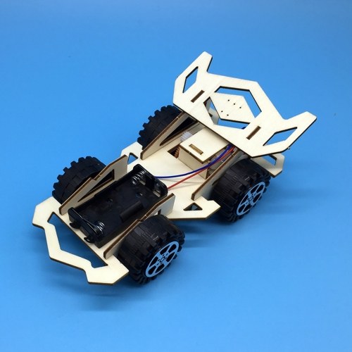 Wood Racing Car DIY Kit Kids Toy DIY Kit Electric Wooden Racing Car for Children Science and Technology Inventions Assembled Experiment DIY Model Building Kits