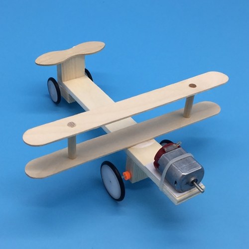 Wood Electric Aircraft Electric Glider DIY Kit Kids Toy Airplane DIY Kit Electric Wooden Airplane Model for Children Flying Model Assembled Experiment DIY Model Building Kits