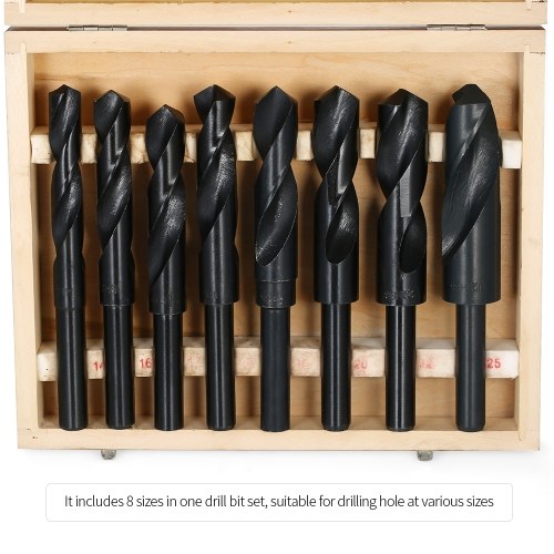 8pcs/set Professional HSS Twist Drill Set of 8pcs High Speed Steel Twist Drill Bits Tool Set with Wooden Storage Case