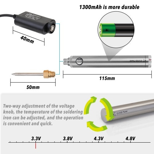 مكواة لحام بشحن لاسلكي، مكواة لحام صغيرة محمولة ببطارية مع أدوات لحام USB