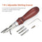 5 in 1 Pro Stitching Groover and Creasing Edge Beveler,DIY Leathercraft Sets Sew & Crease Leather,Wood & Steel Hand Tool