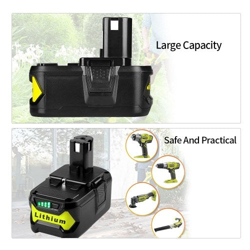 بطارية بديلة لشاحن Ryobi 18V 4000mah/5000mah/6000mah Li-ion لـ Ryobi One+ P103 /P108 طقم مثقاب لاسلكي حزمة بطارية قابلة لإعادة الشحن أدوات كهربائية